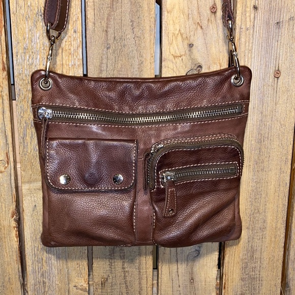 Fossil Brown Leather Shoulder Bag - Picture 1 of 9